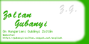 zoltan gubanyi business card